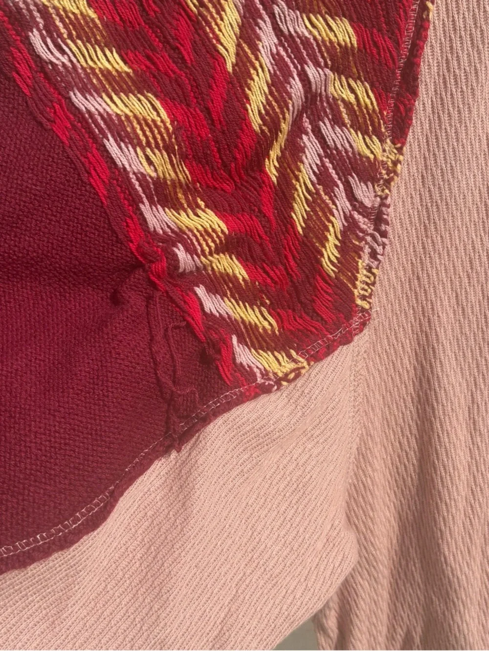 Free People Medium Rainbow Dreams Pullover Top S Balloon Sleeve Arizona Sands - Picture 14 of 14